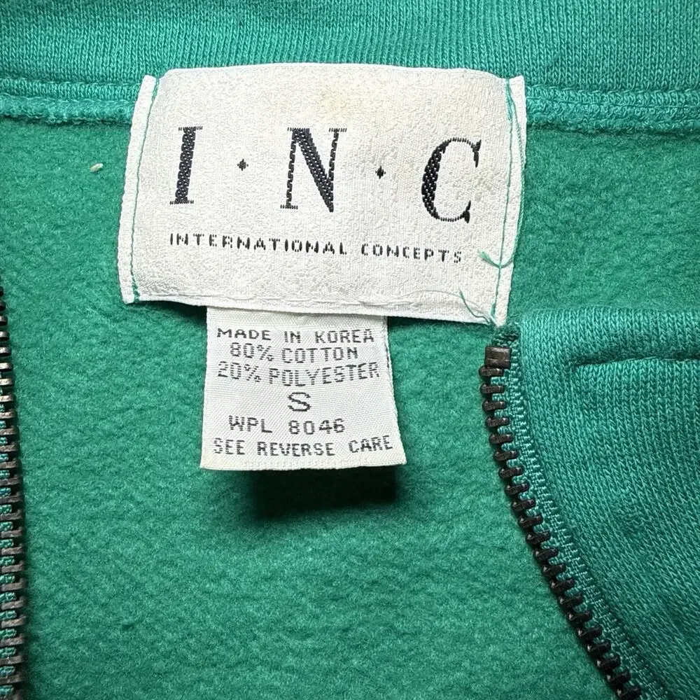 Vintage INC International Concepts Quarter Zip Sweatshirt Green Men’s